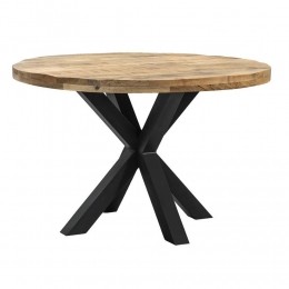 LeenBakker-EetkamertafelTrevorSpinpoot-zwart-78x120Cm-Hout-Bruin