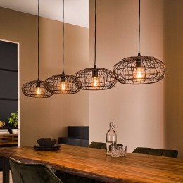 LifestyleFurnHanglampJeryl4-lamps34cm-ZwartBruin