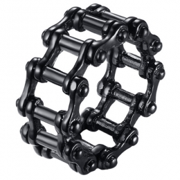 EdelstaalherenringBikeChainblack-215mm