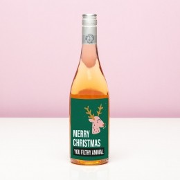 WijnfleskerstMerryChristmasyoufilthyanimal-RosBlushRos