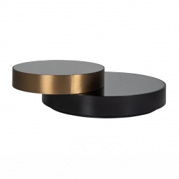 RichmondRondeSalontafelSliceSpiegelglas112cm-Goud