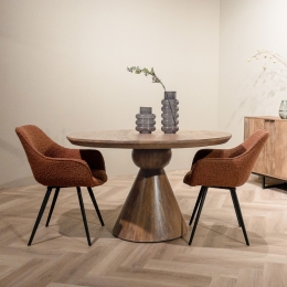 BrixRondeEettafelBalthazarMangohout130cm-Bruin