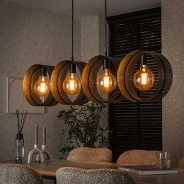 LifestyleFurnHanglampDalvinCharcoalfinish4-lamps