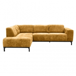 20korting-LeenBakker-HoekbankLolaLinks-Oker-Stof-Geel-191x259x78Cm