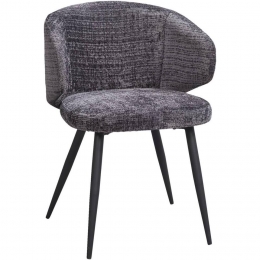 LeenBakker-EetkamerstoelDemi-Antraciet-Stof-Grijs-57x57x78Cm