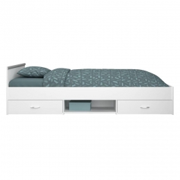 25korting-LeenBakker-BedNatanInclLades-90x200Cm-Spaanplaat-Wit-203x958x589Cm