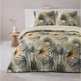 LeenBakker-DekbedovertrekFenna-Zandgroen240x220Cm-Polyester-Beige