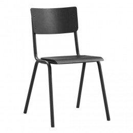 LeenBakker-EetkamerstoelOscar-Hout-HoutMetaal-Zwart-53x46x80Cm