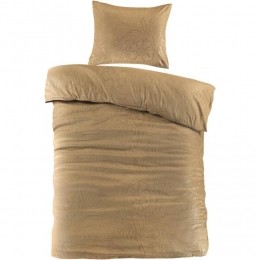 LeenBakker-DekbedovertrekMason-Oker-140x220Cm-Microvezel-GeelGoudkleurig