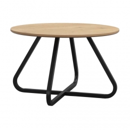 LeenBakker-EettafelBrigitteRond-Naturelzwart-75120Cm-MDF-Bruin