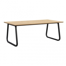 LeenBakker-EettafelBrigitteRechthoekig-Naturelzwart-200x100Cm-MDF-Bruin