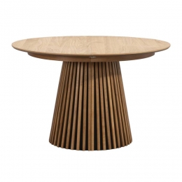 LeenBakker-EettafelIrene-Walnoot-Uitschuifbaar-MDF-Bruin-120x120x75Cm