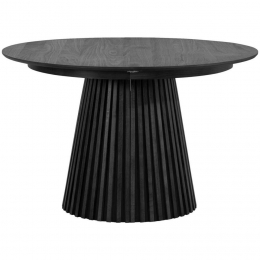 LeenBakker-EettafelIrene-Uitschuifbaar-MDF-Zwart-120x120x75Cm