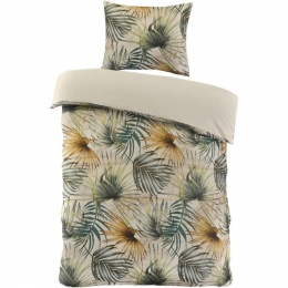 LeenBakker-DekbedovertrekFenna-Zandgroen140x220Cm-Polyester-Beige