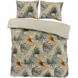 LeenBakker-DekbedovertrekFenna-Zandgroen200x220Cm-Polyester-Beige