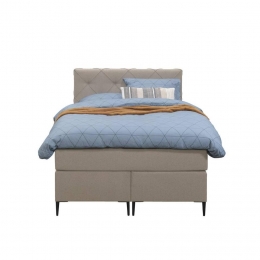 25korting-LeenBakker-BoxspringLivGeruit-120x200Cm-SlankePoot-Stof-Beige