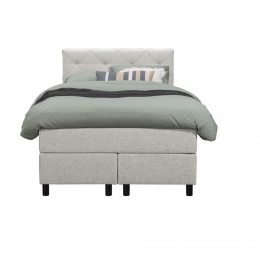 25korting-LeenBakker-BoxspringLivGeruit-Ecru-120x200Cm-RondePoot-Stof-Crme