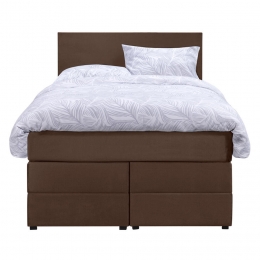 25korting-LeenBakker-BoxspringMetOpbergruimteLivEgaal-120x200Cm-StofVelvet-Bruin