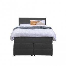25korting-LeenBakker-BoxspringMetOpbergruimteLivEgaal-Antraciet-120x200Cm-Stof-Grijs