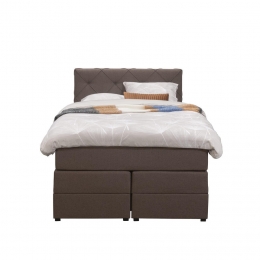 25korting-LeenBakker-BoxspringMetOpbergruimteLivGeruit-Donker-120x200Cm-Stof-Bruin