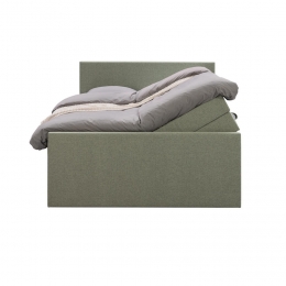 25korting-LeenBakker-BoxspringMetOpbergruimteEnVoetbordLivEgaal-160x200cm-Stof-Groen