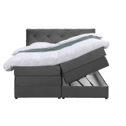 25korting-LeenBakker-BoxspringMetOpbergruimteLivGeruit-140x200Cm-StofVelvet-Grijs