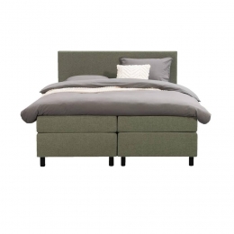25korting-LeenBakker-BoxspringLivEgaal-160x200Cm-RondePoot-Stof-Groen