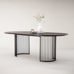 NohrOvaleEettafelEmmauelMDF220x110cm-Zwart-Ovaal