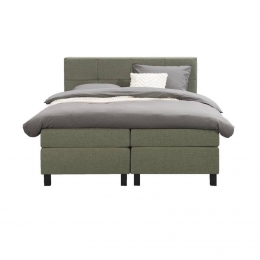 25korting-LeenBakker-BoxspringLivGeblokt-180x200Cm-VierkantePoot-Stof-Groen