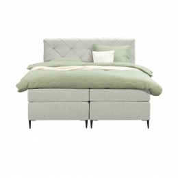 25korting-LeenBakker-BoxspringLivGeruit-Ecru-160x200Cm-SlankePoot-Stof-Crme