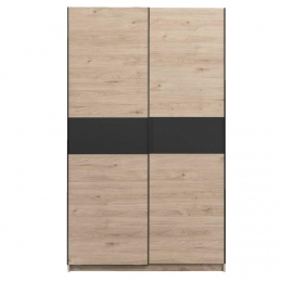 25korting-LeenBakker-SchuifdeurkastGenua-Eikenkleurantraciet-204x122x60Cm-Spaanplaat-Bruin-1224x204x603Cm