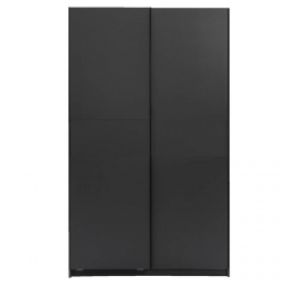 25korting-LeenBakker-SchuifdeurkastGenua-Antraciet-204x122x60Cm-Spaanplaat-ZwartGrijs-1224x204x603Cm