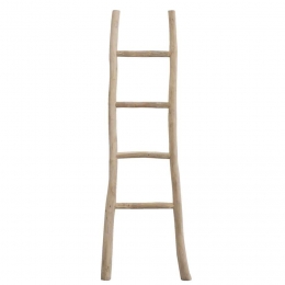 20korting-LeenBakker-DecoratieveLadderRoel-Teakkleur-160x55x5Cm-Teakhout-Bruin
