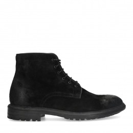 Zwartelerenveterschoenen