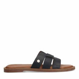 Zwartelerenslippers