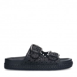 Zwartelerenslippers