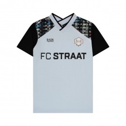 TouzaniLaManchaFCStraatTrainingsshirtKidsLichtblauwZwartWit