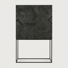 EthnicraftOpbergkastGraphicGevernistTeakhout160x100cm-Zwart