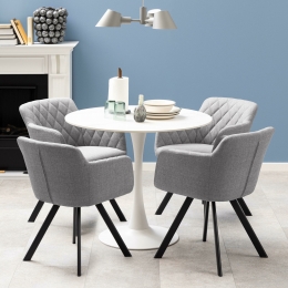 BendtRondeBistrotafelTempestKeramiekmetmarmerlook90cm-Wit