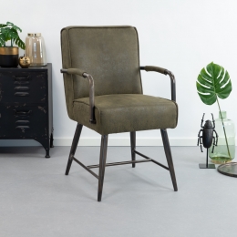 TowerLivingEetkamerstoelBelmontemetarmleuning-Groen