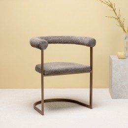 NohrEetkamerstoelFabriceBoucl-Bruin