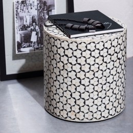 WOOODBijzettafelNevaMangohout37cm-Zwart-Rond-Exclusive