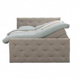25korting-LeenBakker-BoxspringMetOpbergruimteEnVoetbordLivGeruit-160x200cm-Stof-Beige