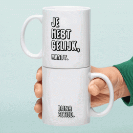 GepersonaliseerdeMokJeHebtGelijk