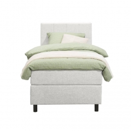 25korting-LeenBakker-BoxspringLivGeblokt-Ecru-90x200Cm-RondePoot-Stof-Crme