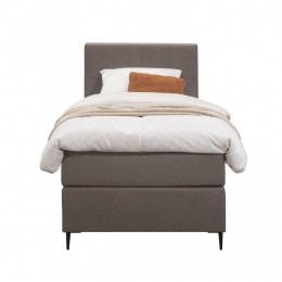 25korting-LeenBakker-BoxspringLivGeblokt-Donker-90x200Cm-SlankePoot-Stof-Bruin