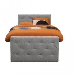 25korting-LeenBakker-BoxspringMetOpbergruimteEnVoetbordLivGeruit-Licht-120x200cm-Stof-Grijs