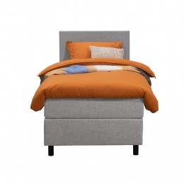 25korting-LeenBakker-BoxspringLivEgaal-Licht-90x200Cm-RondePoot-Stof-Grijs
