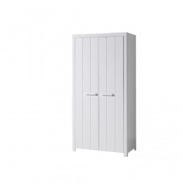 25korting-LeenBakker-VipackKledingkastErik2-deurs-205x100x55Cm-MDFGrenenhout-Wit