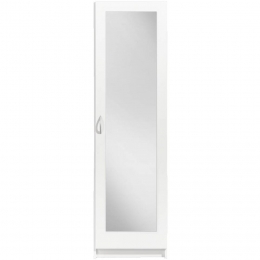 25korting-LeenBakker-KledingkastVaria1-deursInclusiefSpiegel-175x49x50Cm-Spaanplaat-Wit